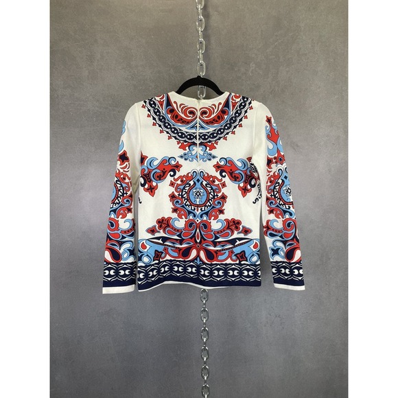 Vintage 60s 70s Psychedelic Printed Long Sleeve Top - Picture 4 of 6